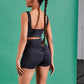 Charcoal Blue Acid Wash Seamless Ruched Bum Shorts