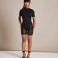 Black High Neck Mesh Panelled Unitard Playsuit