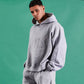 Grey Marl Embroidered Manchester Oversized Unisex Hoodie