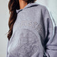 Grey Marl Embroidered Manchester Oversized Unisex Hoodie