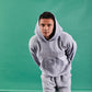 Grey Marl Embroidered Manchester Oversized Unisex Hoodie - Never Stand Still Clothing