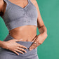 Grey Acid Wash Seamless Padded Sports Bra