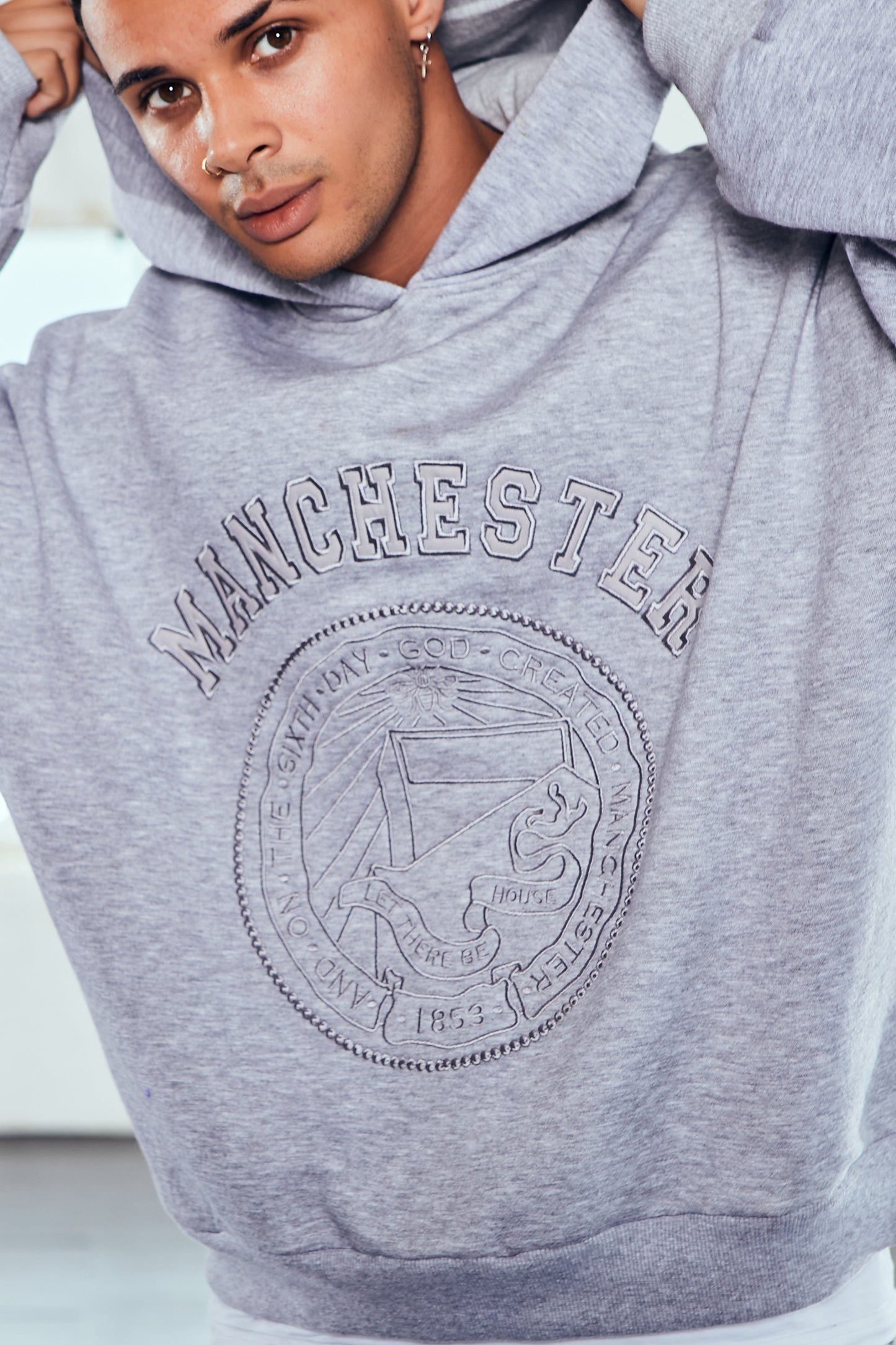 Grey Marl Oversized Unisex Hoodie